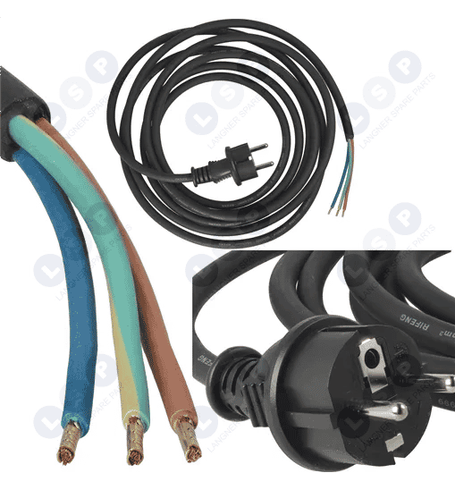 Przewód zasilający z wtyczką kabel 4 metry 3 x 1.5MM H05RR-F