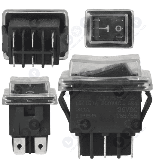 Przełącznik kołyskowy wodoszczelny 6 styków ON - OFF 15A 230V