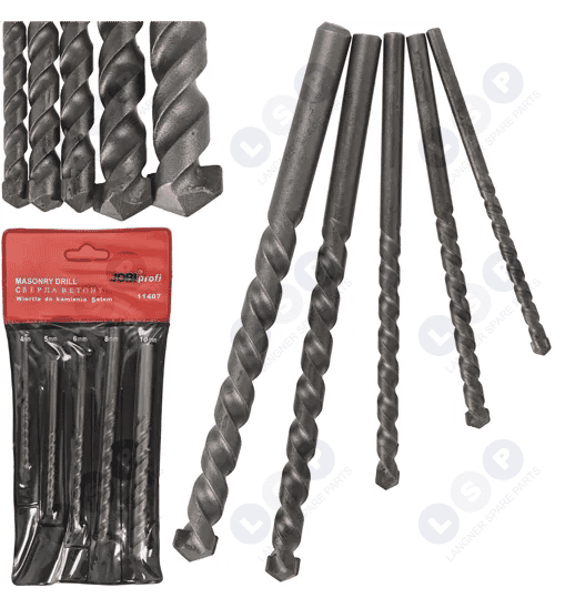 Wiertła do betonu i kamienia zestaw wierteł 4 - 10 MM 5 elementów