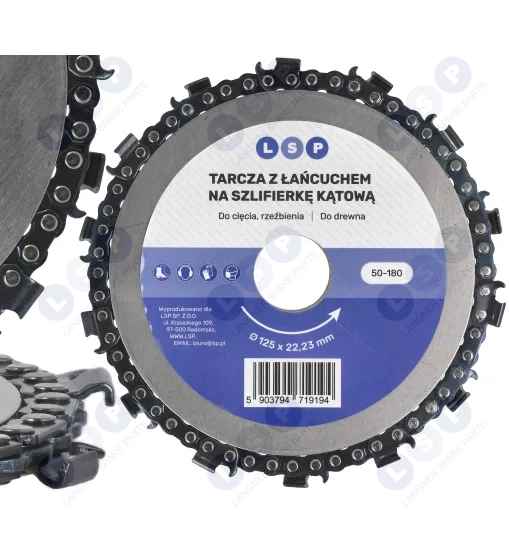 Tarcza z łańcuchem do drewna na szlifierkę 125 mm
