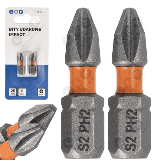 Bit udarowy PHILIPS PH2 25 MM LSP IMPACT zestaw bitów 2 SZTUKI