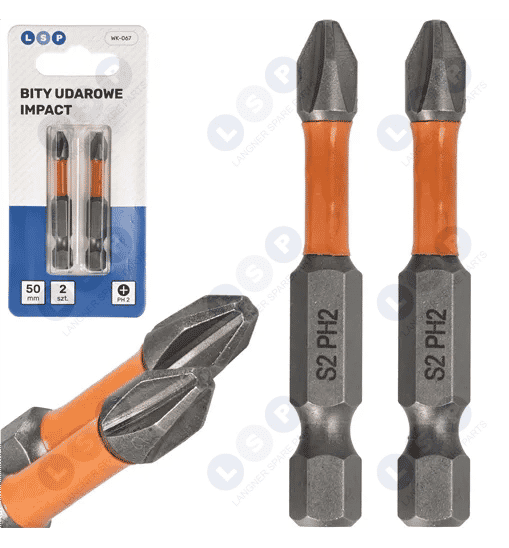 Bit udarowy PHILIPS PH2 50 MM LSP IMPACT zestaw bitów 2 SZTUKI