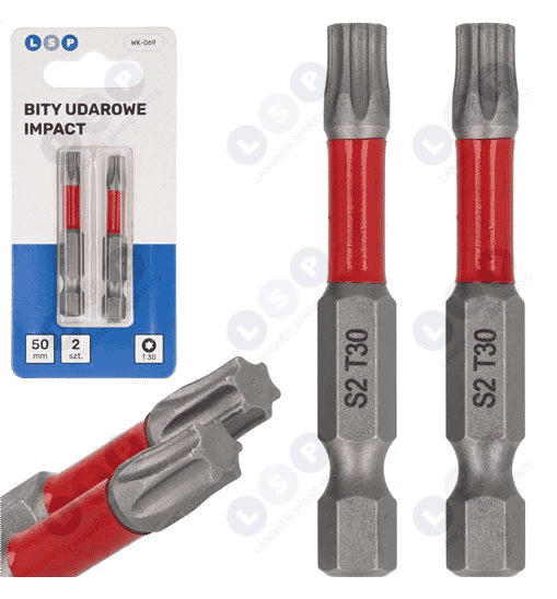 Bit udarowy TORX T30 50 MM LSP IMPACT zestaw bitów 2 SZTUKI