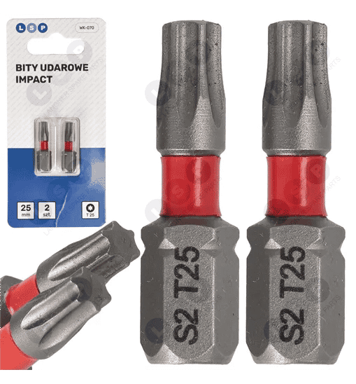 Bit udarowy TORX T25 25 MM LSP IMPACT zestaw bitów 2 SZTUKI