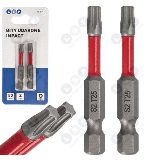 Bit udarowy TORX T25 50 MM LSP IMPACT zestaw bitów 2 SZTUKI