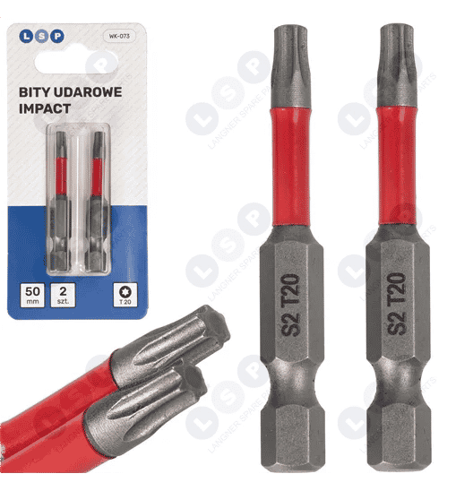 Bit udarowy TORX T20 50 MM LSP IMPACT zestaw bitów 2 SZTUKI