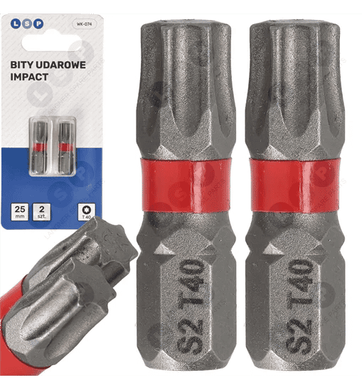 Bit udarowy TORX T40 25 MM LSP IMPACT zestaw bitów 2 SZTUKI