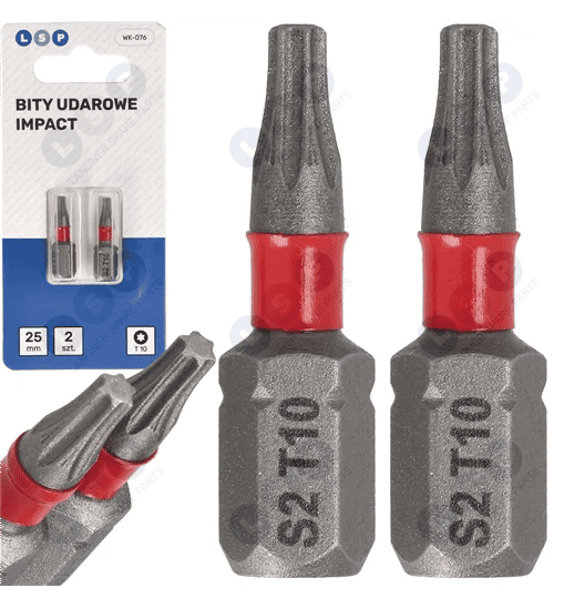 Bit udarowy TORX T10 25 MM LSP IMPACT zestaw bitów 2 SZTUKI