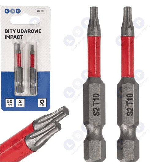 Bit udarowy TORX T10 50 MM LSP IMPACT zestaw bitów 2 SZTUKI