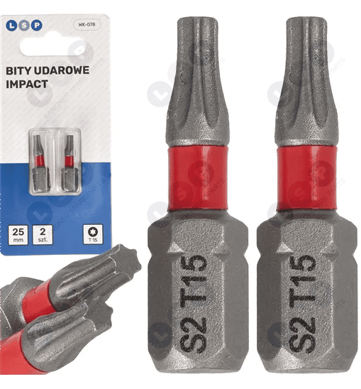 Bit udarowy TORX T15 25 MM LSP IMPACT zestaw bitów 2 SZTUKI