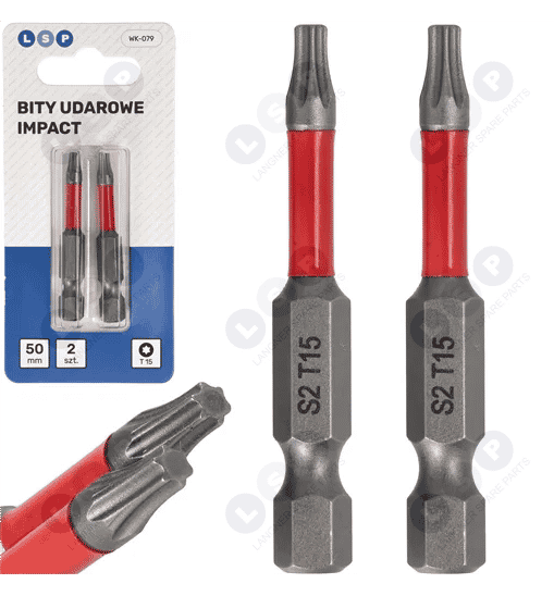 Bit udarowy TORX T15 50 MM LSP IMPACT zestaw bitów 2 SZTUKI