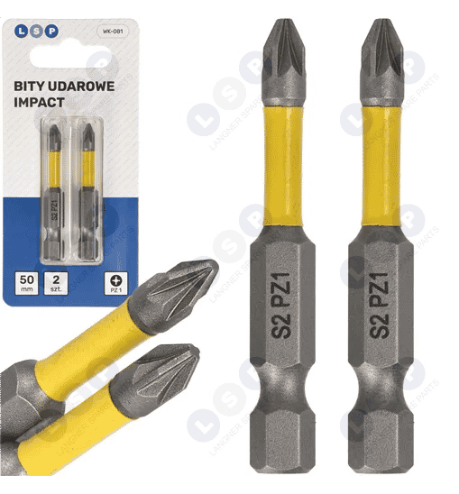 Bit udarowy POZIDRIV PZ1 50 MM LSP IMPACT zestaw bitów 2 SZTUKI