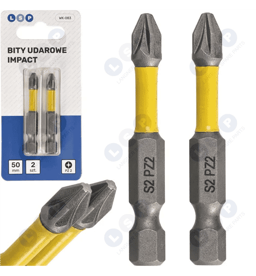 Bit udarowy POZIDRIV PZ2 50 MM LSP IMPACT zestaw bitów 2 SZTUKI