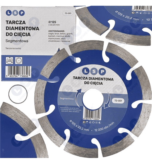 Tarcza diamentowa do cięcia betonu kostki segmentowa 125 MM