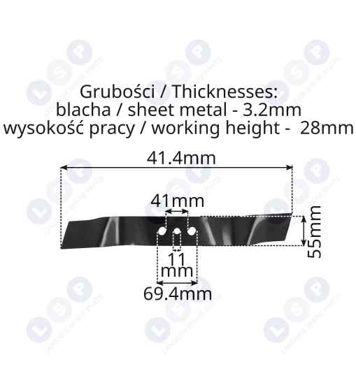 Nóż do kosiarki 42CM NAC LP42-123L-JR LS42-123L-JR NAX 1000S
