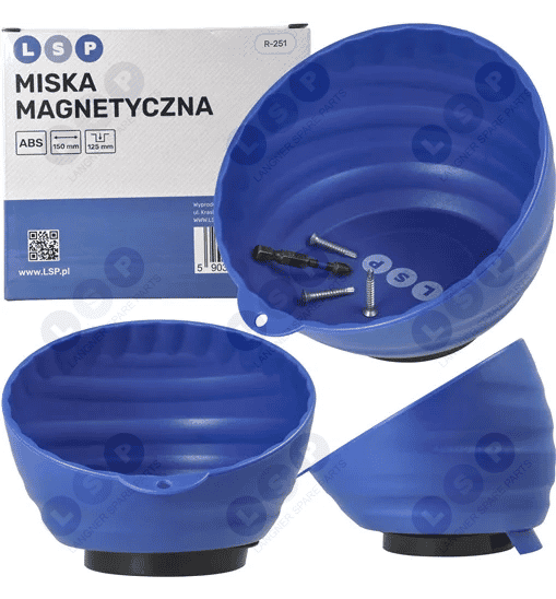 Miska magnetyczna pojemnik okrągły warsztatowy na śrubki wkręty