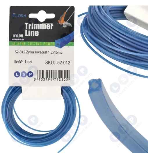 Żyłka Kwadrat 1.3mm x 15m nylon do podkaszarki kosy