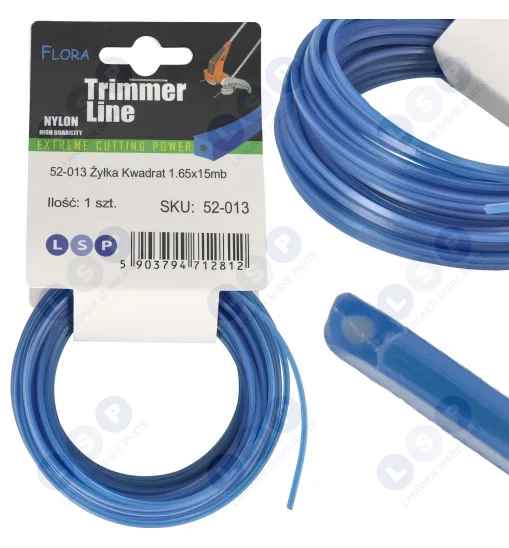 Żyłka Kwadrat 1.65mm x 15m nylon z rdzeniem do podkaszarki kosy