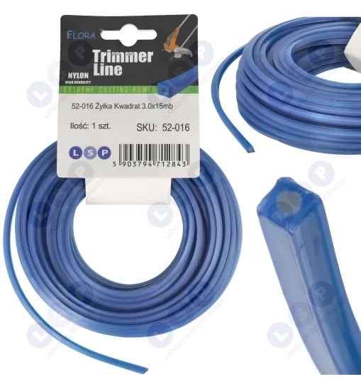 Żyłka Kwadrat 3.0mm x 15m nylon z rdzeniem do podkaszarki kosy