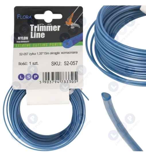 Żyłka tnąca do kosy spalinowej ZBROJONA WZMACNIANA okrągła 1.35 MM x 15 M