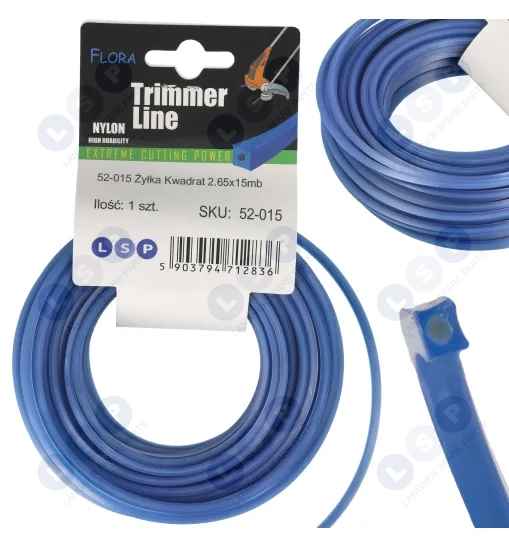 Żyłka Kwadrat 2.65mm x 15m nylon z rdzeniem do podkaszarki kosy