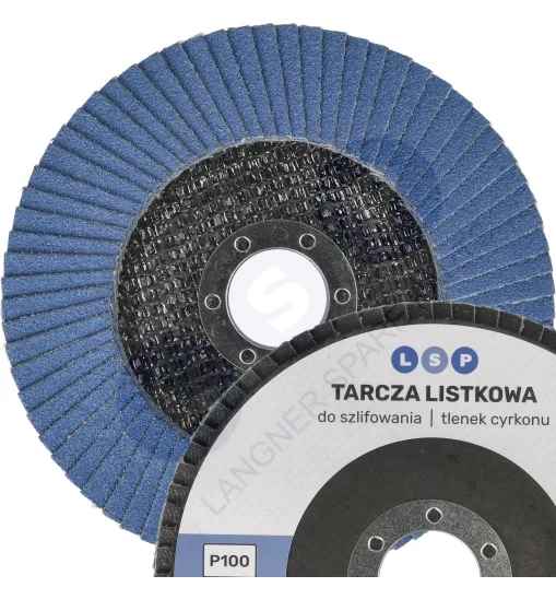 Tarcza lamelkowa listkowa 125 lamelki z cyrkonu do szlifowania P100