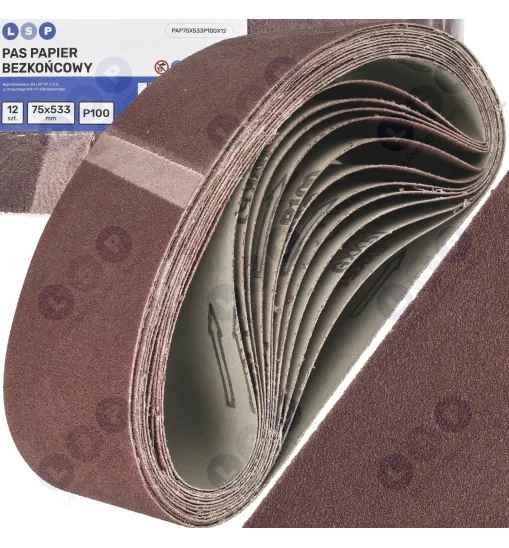 Papier ścierny 75x533 taśma szlifierska do szlifierki taśmowej P100