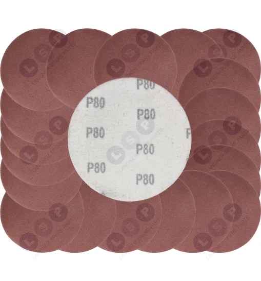 Papier ścierny krążki na rzep 125 mm do szlifierki kątowej P80 20szt.