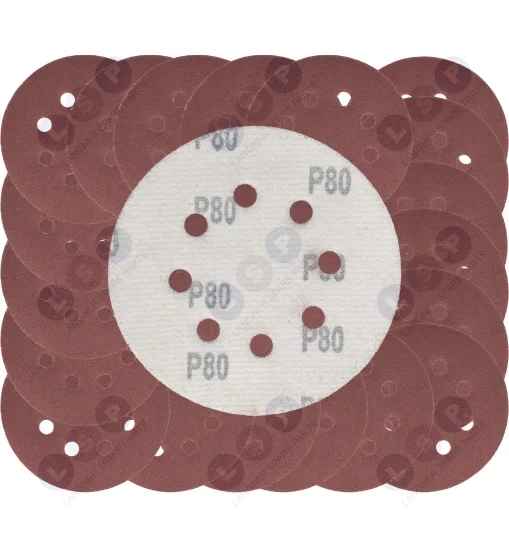 Papier ścierny na rzep do szlifierki oscylacyjnej 125 MM P80 20 szt.