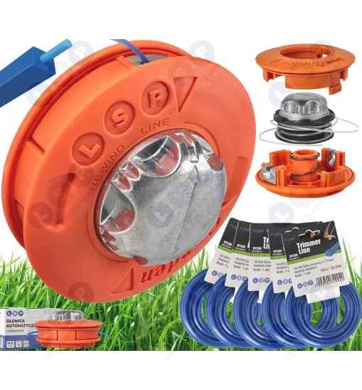 Głowica z żyłką do kosy spalinowej M10 x 1.25LH + 75 metrów żyłki 2.4mm