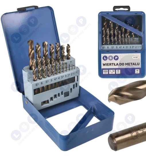 Zestaw wierteł wiertła do metalu HSS M35 +5% kobalt 1-10mm profesjonalne