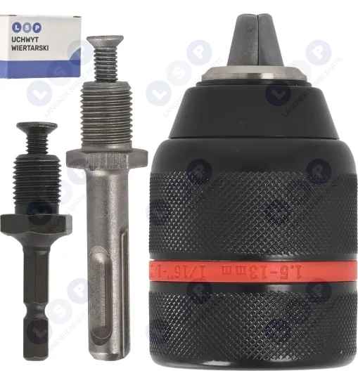 Uchwyt samozaciskowy 1,5–13 mm z adapterem HEX 1/4" i SDS-PLUS