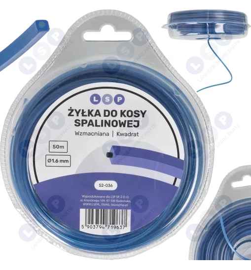 Żyłka tnąca do kosy spalinowej kwadrat 1.6 50M