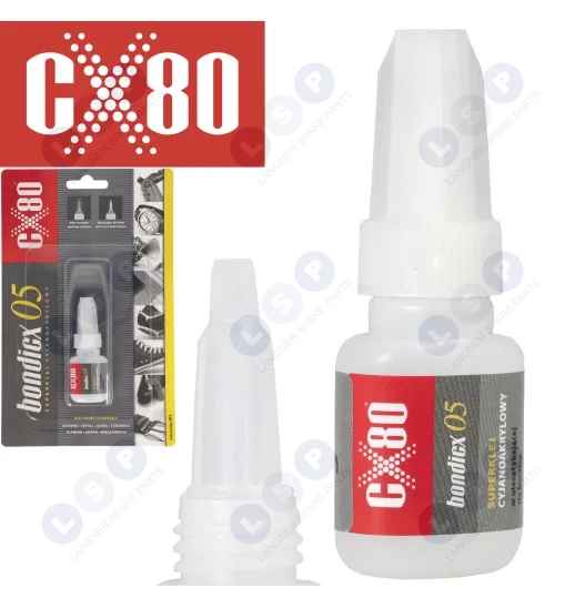 Klej cyjanoakrylowy typu kropelka CX80 BONDICX 5 do gumy plastiku metalu drewna porcelana ceramika