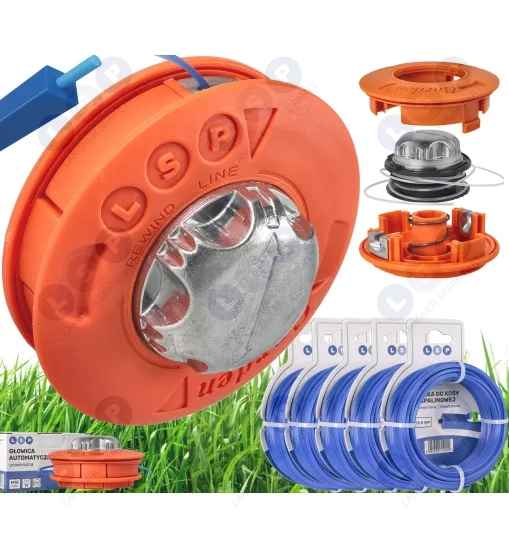 Głowica z żyłką do kosy spalinowej M10 x 1.25LH + 75 metrów żyłki 2.4mm
