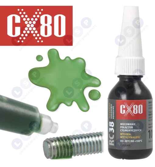Klej Do Gwintów Silny Anaerobowy 10ml Zielony +150oC RC38