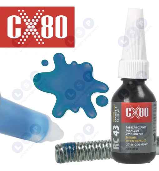 Klej do gwintów Średnia Siła Anaerobowy 10ml Niebieski +150oC RC43