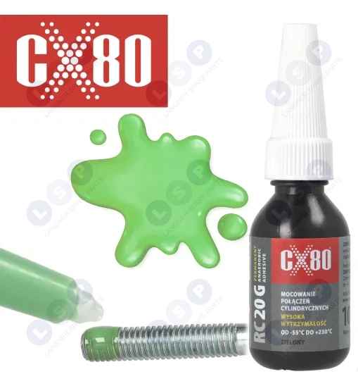 Klej Do Gwintów Silny Anaerobowy 10ml Zielony +230oC RC20G Wysokotemperaturowy