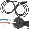Przewód zasilający z wtyczką kabel 3 metry 2 x 1.5 MM H05RR-F