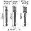 Zestaw do wkrętarki 3 adaptery do kluczy nasadowych 1/2" 3/8" 1/4"